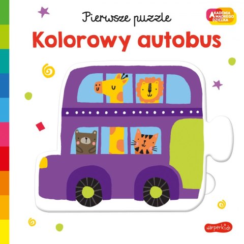 Kolorowy autobus. Akademia mądrego dziecka. Pierwsze puzzle