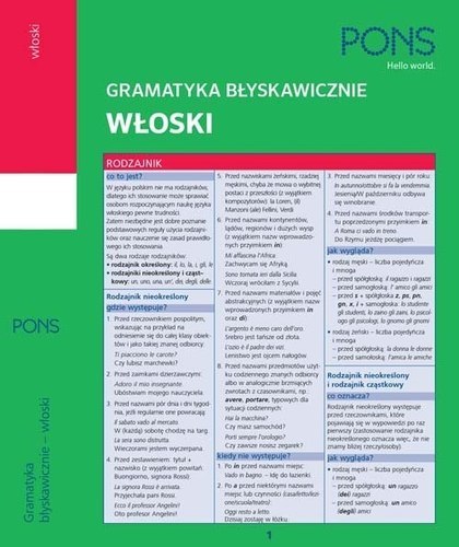 Błyskawicznie gramatyka włoska PONS