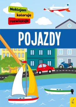 Pojazdy. Naklejam, koloruję, rozwiązuję