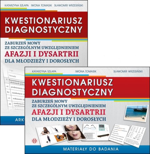 Kwestionariusz diagnostyczny zaburzeń mowy ze szczególnym uwzględnieniem afazji i dysartrii dla młodzieży i dorosłych Materiały 