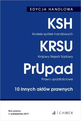 Edycja handlowa kodeks spółek handlowych krajowy rejestr sądowy prawo upadłościowe 10 innych aktów prawnych