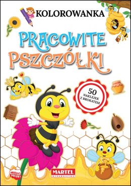 Pracowite pszczółki. Kolorowanka z brokatowymi naklejkami