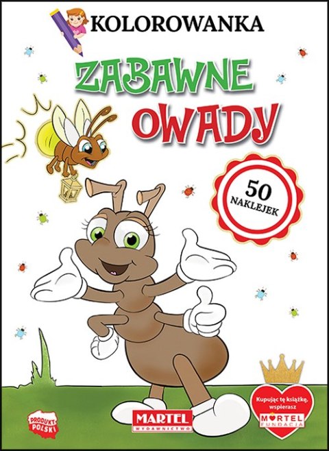 Zabawne owady. Kolorowanka z naklejkami