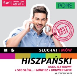 Słuchaj i mów PONS Kurs hiszpańskiego, konwersacje, 500 słów A1/B1 z nagraniami Pięć książek w pakiecie