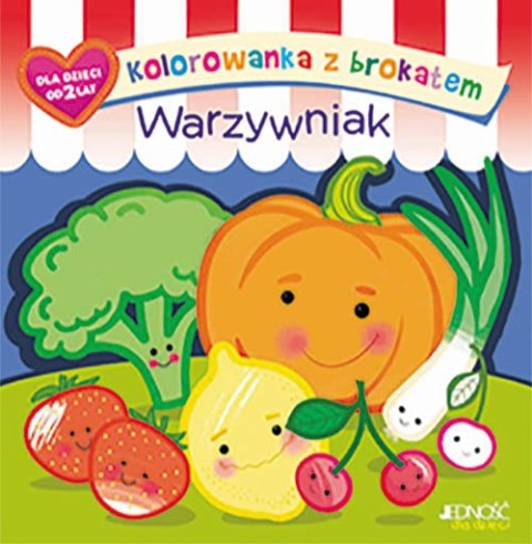 Kolorowanka z brokatem. Warzywniak