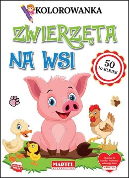 Zwierzęta na wsi. Kolorowanki z naklejkami