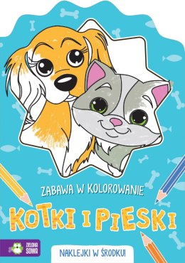 Kotki i pieski. Zabawa w kolorowanie