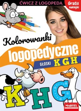 Kolorowanki logopedyczne z naklejkami. Głoski K G H