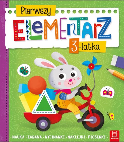 Pierwszy elementarz 3-latka. Nauka, zabawa, wycinanki, naklejki, piosenki