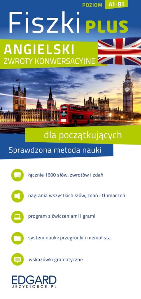 Angielski. Fiszki PLUS Zwroty konwersacyjne dla początkujących. Poziom A1-B1