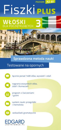 Włoski. Fiszki PLUS dla początkujących 3. Poziom A2-B1 wyd. 2