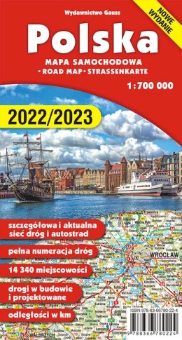 Polska. Mapa 1:700 000 wyd. 2024/2025