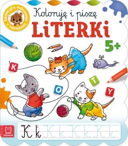 Koloruję i piszę LITERKI. Edukacyjna malowanka z naklejkami 5+