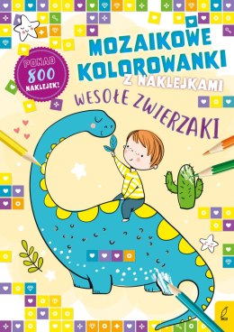 Wesołe zwierzaki. Mozaikowe kolorowanki