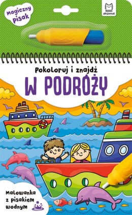 Pokoloruj i znajdź w podróży. Malowanka z pisakiem wodnym