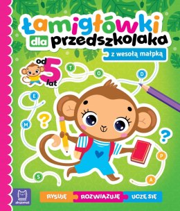 Łamigłówki dla przedszkolaka z wesołą małpką. Rysuję - uczę się - rozwiązuję