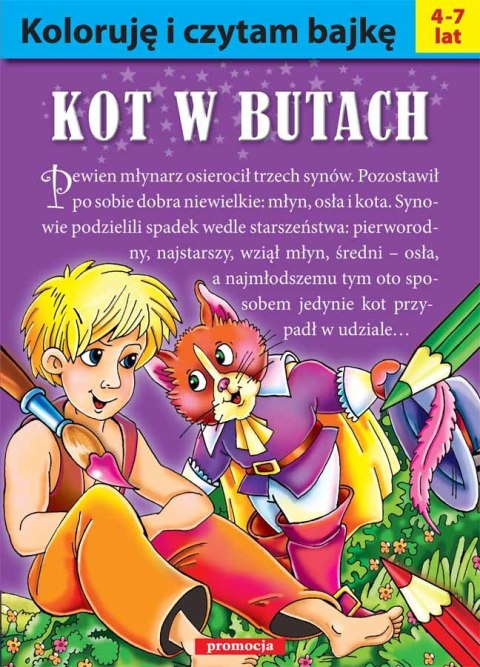 Koloruję i czytam bajkę. Kot w butach