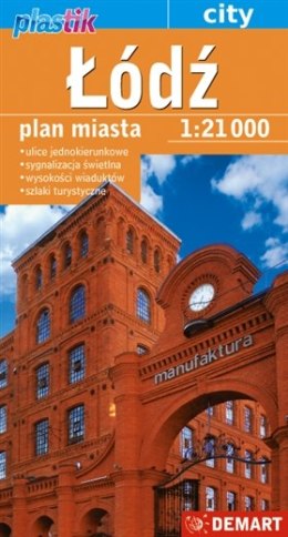 Łódź. Plan miasta 1:21 000. Plastik wyd. 2019