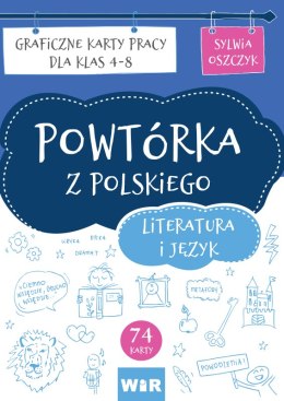 Powtórka z polskiego literatura i język graficzne karty pracy dla klas 4-8