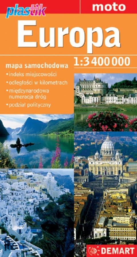 Europa. Mapa samochodowa 1:3 400 000. Mocna mapa wyd. 2024