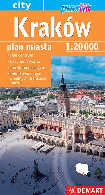 Kraków. Plan miasta 1:20 000. Plastik wyd. 2023