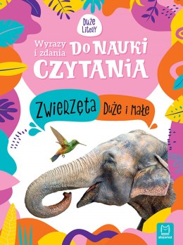 Zwierzęta duże i małe. Wyrazy i zdania do nauki czytania. Duże litery