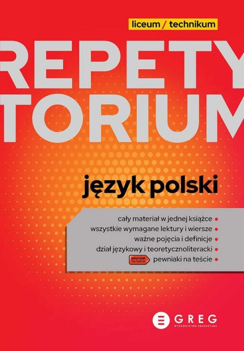 Język polski. Repetytorium. Liceum/technikum