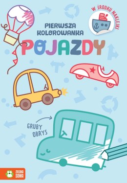 Pojazdy. Pierwsza kolorowanka. Gruby obrys