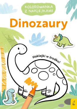 Dinozaury. Kolorowanka z naklejkami