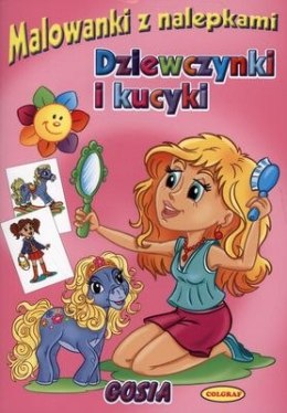 Dziewczynki i kucyki malowanki z nalepkami