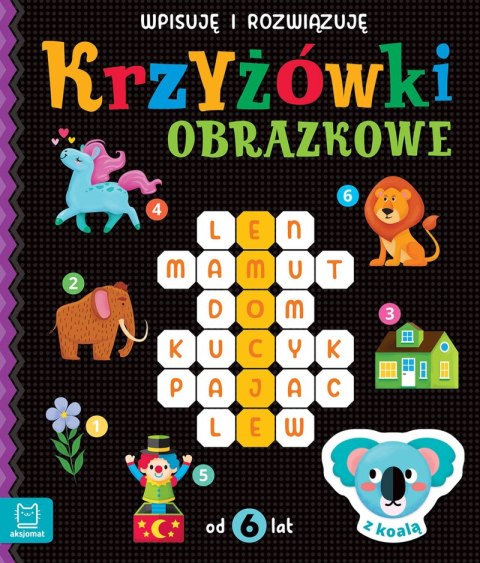 Krzyżówki obrazkowe z koalą. Wpisuję i rozwiązuję 6+