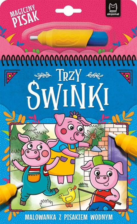 Trzy świnki. Malowanka z pisakiem wodnym Trzy świnki. Malowanka z pisakiem wodnym