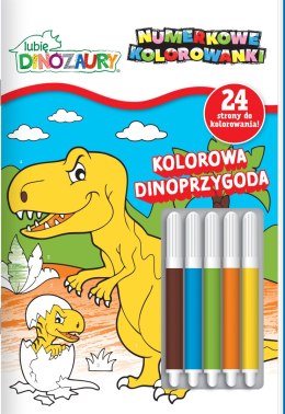 Kolorowa Dinoprzygoda. Lubię Dinozaury. Numerkowe kolorowanki