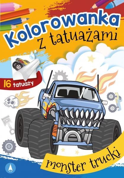 Monster trucki. Kolorowanka z tatuażami