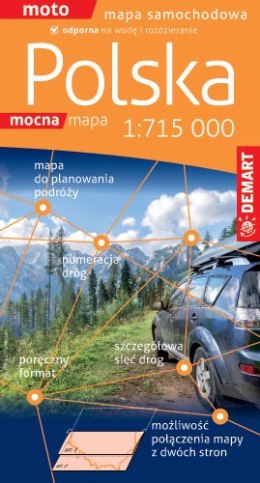 Polska. Mapa samochodowa 1:715 000. mocna mapa wyd. 2023/2024