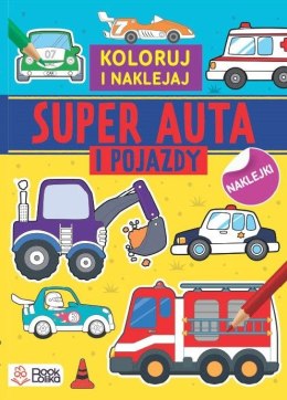 Super auta i pojazdy. Kolorowanki z naklejkami