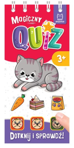 Magiczny quiz z kotkiem. Dotknij i sprawdź. Magiczny quiz