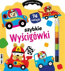 Szybkie wyścigówki. Kolorowanka z kredką