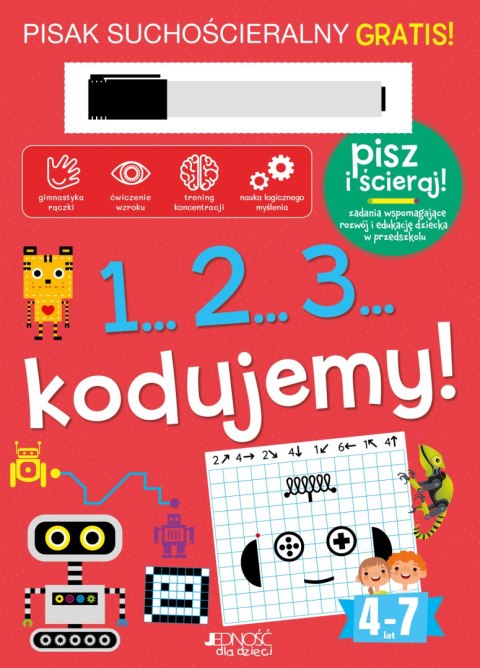 1...2...3... kodujemy! Książka z pisakiem suchościeralnym