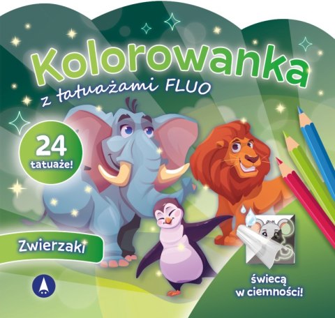 Zwierzaki. Kolorowanka z tatuażami FLUO