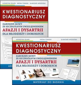 Kwestionariusz diagnostyczny zaburzeń mowy ze szczególnym uwzględnieniem afazji i dysartrii dla młodzieży i dorosłych Materiały 