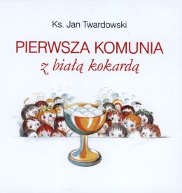 Pierwsza komunia z białą kokardą