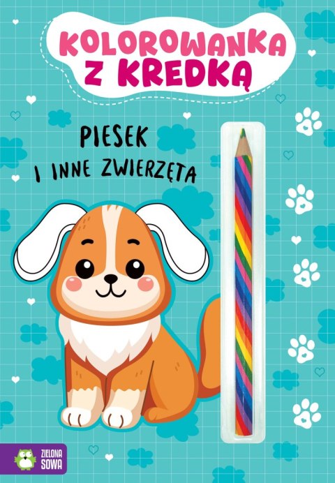 Piesek i inne zwierzęta. Kolorowanka z kredką Piesek i inne zwierzęta. Kolorowanka z kredką