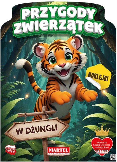 Przygody zwierzątek w dżungli. Kolorowanka z naklejkami Przygody zwierzątek w dżungli. Kolorowanka z naklejkami