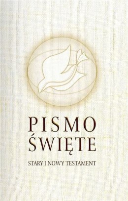 Pismo Święte Stary i Nowy Testament B6 - beżowe w białej obwolucie