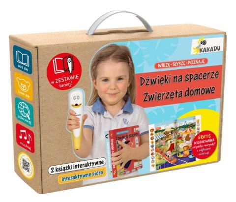 Pakiet z piórem KAKADU. Widzę, słyszę, poznaję. Dźwięki na spacerze / Widzę, słyszę, poznaję. Zwierzęta domowe. Kakadu Pakiet z piórem KAKADU. Widzę, słyszę, poznaję. Dźwięki na spacerze / Widzę, słyszę, poznaję. Zwierzęta domowe. Kakadu