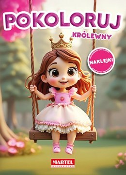 Pokoloruj królewny. Kolorowanka z naklejkami