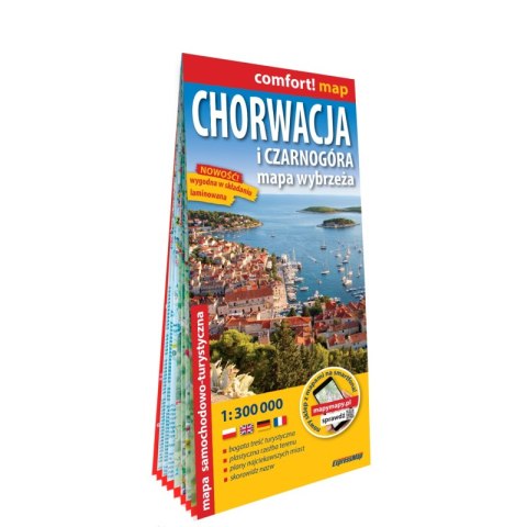 Chorwacja i Czarnogóra mapa wybrzeża 1:300 000 laminat 2023 Chorwacja i Czarnogóra mapa wybrzeża 1:300 000 laminat 2023