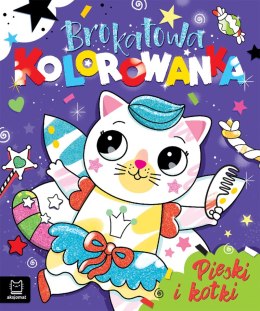 Pieski i kotki. Brokatowa kolorowanka