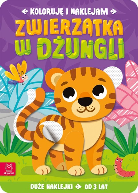 Zwierzątka w dżungli. Koloruję i naklejam Zwierzątka w dżungli. Koloruję i naklejam